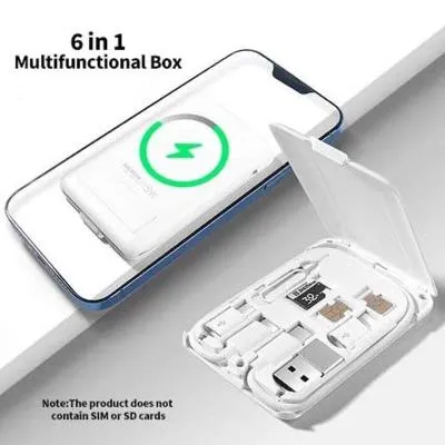 Многофункциональный набор переходников адаптеров Remax RP-W59 с беспроводной зарядкой 15W белый