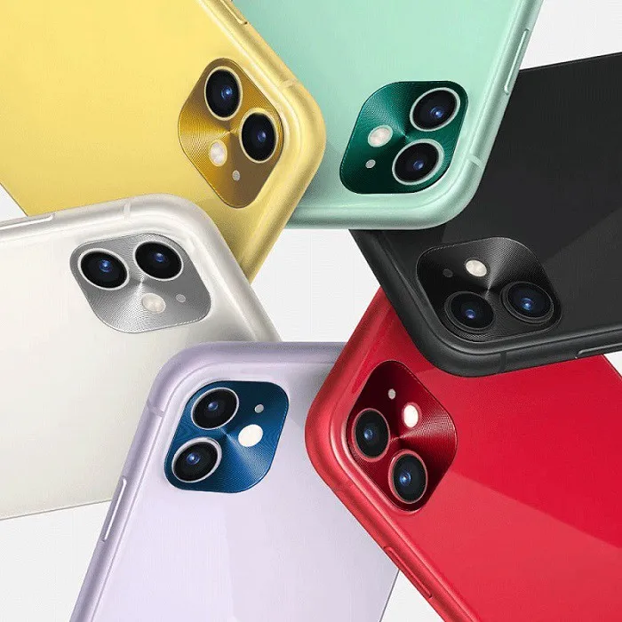 фото Защитная накладка на камеру для iphone XS Max 6.5 Atouchbo черная с синей окантовкой