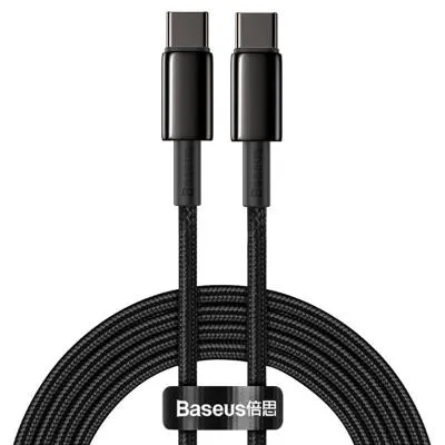 Кабель для зарядки Type-C to Type-C Baseus Tungsten Gold CATWJ-01 5A 100W 1м черный