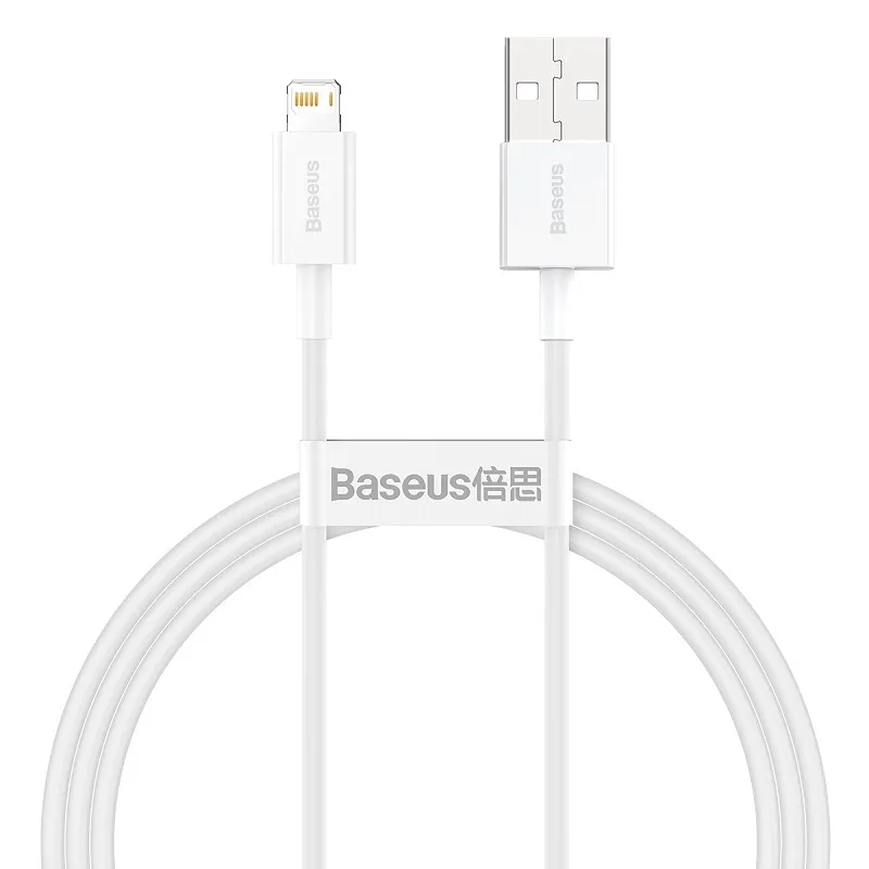 Кабель для зарядки iphone Lightning Baseus Superior CALYS-C02 2.4A 2м белый Кабель для зарядки iphone Lightning Baseus Superior CALYS-C02 2.4A 2м белый