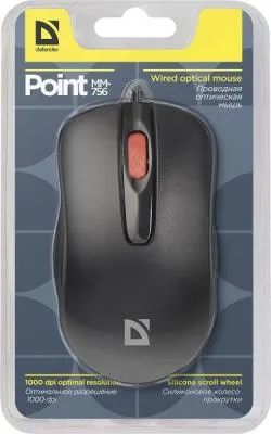 Мышь проводная DEFENDER Point MM-756 черный,3 кнопки,1000 dpi