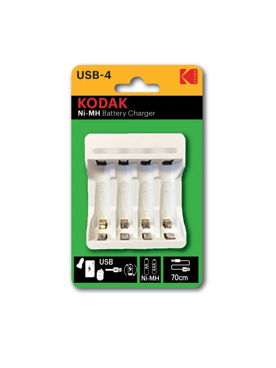 Зарядное устройство для аккумуляторных батареек Kodak C8002B USB-4 Зарядное устройство для аккумуляторных батареек Kodak C8002B USB-4