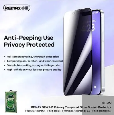 Защитное стекло для iphone 12 Pro/12 (6.1) Remax GL-27 Arcing антишпион черное