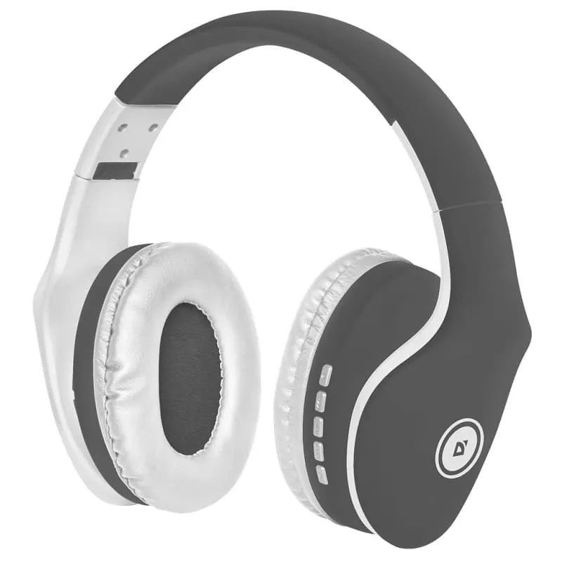 Изображение Наушники беспроводные накладные DEFENDER FreeMotion B525 Bluetooth серый+белый фото Наушники беспроводные накладные DEFENDER FreeMotion B525 Bluetooth серый+белый