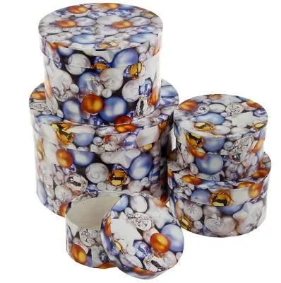 Коробка подарочная круглая "Много шаров" 9х9х5 см 1760144