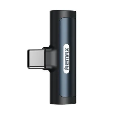Аудио адаптер переходник для наушников с Type-C USB на Jack 3.5 и Type-C USB Remax RL-LA03a черный