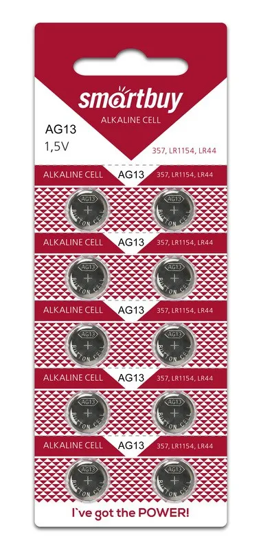 Батарейка Smartbuy алкалиновая AG13-10B (SBBB-AG13-10B) (LR44,LR1154,357) часовая Батарейка Smartbuy алкалиновая AG13-10B (SBBB-AG13-10B) (LR44,LR1154,357) часовая