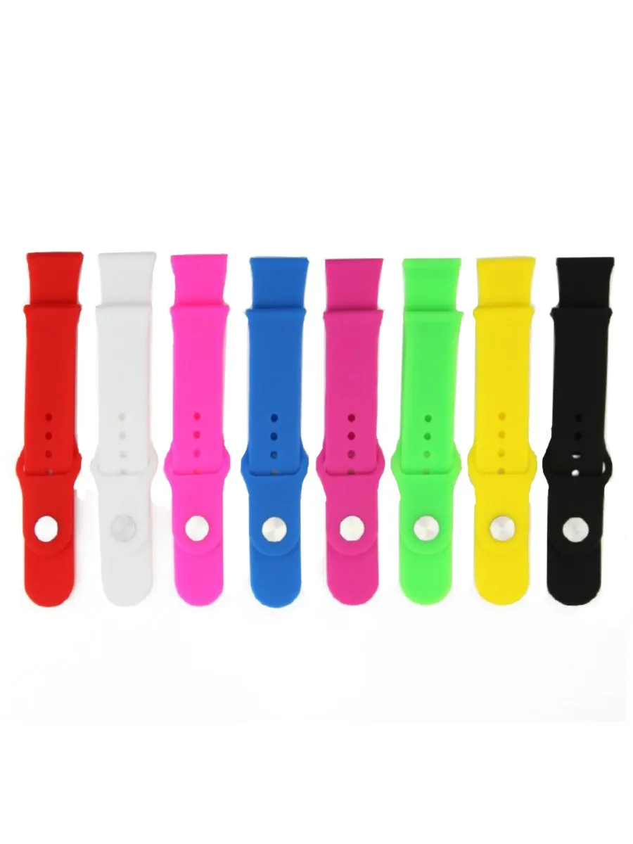 Универсальный ремешок для часов 22мм силиконовый застежка кнопка бирюзовый