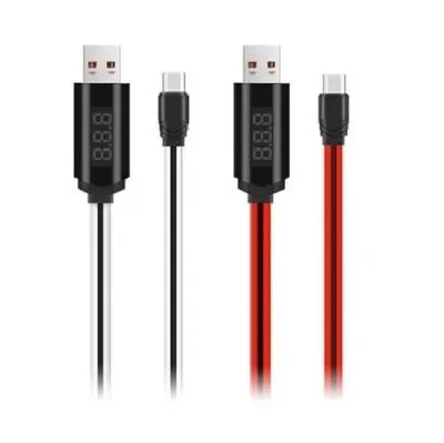 Кабель для зарядки Type-C USB HOCO U29 LED плоский белый