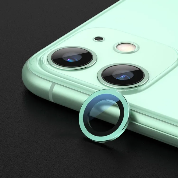 фото Защитное стекло на камеру для iphone 11 Pro Max 6.5 Atouchbo черное с зеленой окантовкой