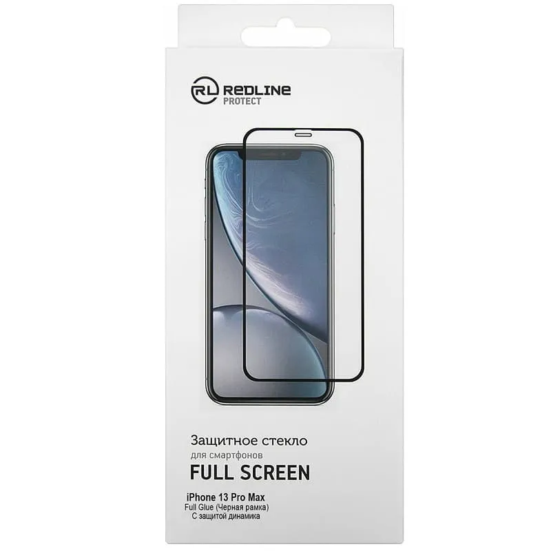 фото Защитное стекло для iphone 13 Pro Max/14 Plus 6.7 Red Line FULL GLUE защита динамика черное