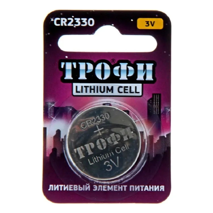 Батарейка Трофи литиевая CR2330-1BL Батарейка Трофи литиевая CR2330-1BL