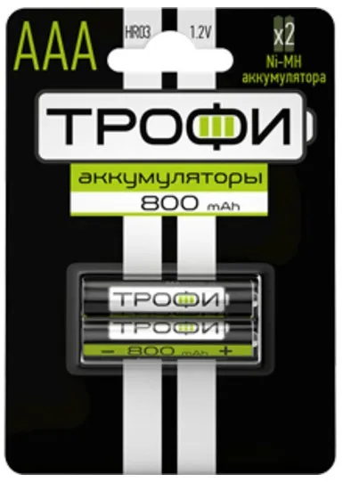 Батарейка аккумуляторная Трофи HR03-2BL 650mAh Green Power никель-металлгидридный Батарейка аккумуляторная Трофи HR03-2BL 650mAh Green Power никель-металлгидридный
