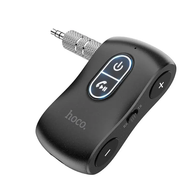 фото Блютуз aux FM трансмиттер bluetooth адаптер ресивер Hoco E73 Pro черный