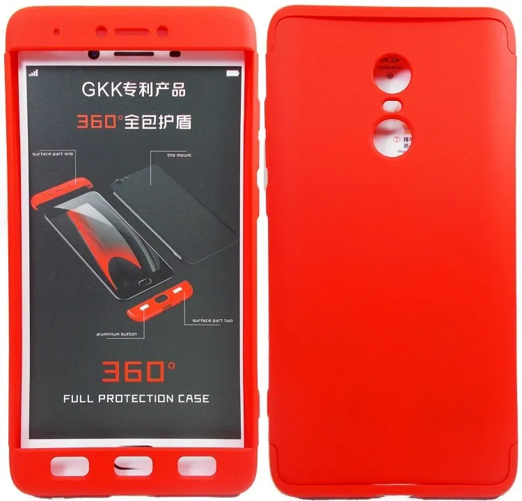 фото Чехол накладка для Xiaomi Redmi Note 4/Note 4X пластик красная 360
