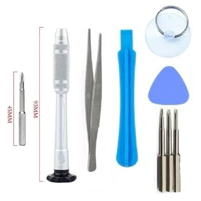 Набор отверток Fixtor 8 в 1(3 биты, пинцет, присоска, 2 открывашки для корпуса)