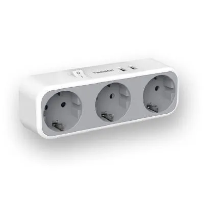 Сетевой фильтр TESSAN TS-322 3 гнезда + 2 USB серый