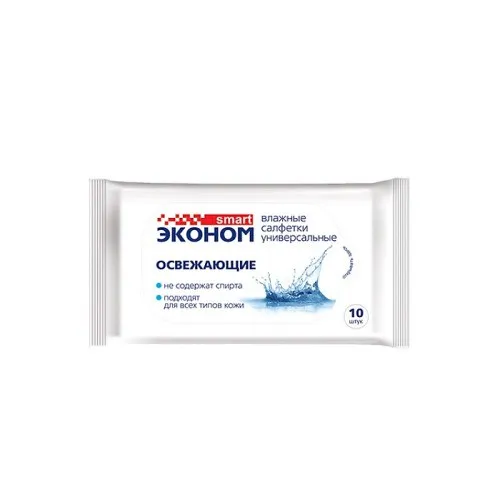 Влажные салфетки Эконом Smart N10 освежающие Влажные салфетки Эконом Smart N10 освежающие