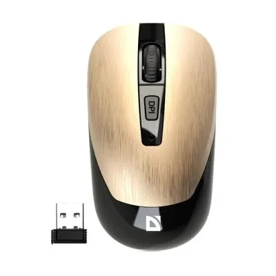 Мышь беспроводная DEFENDER Wave MM-995 золото,4D, 800-1600 dpi бесшумная