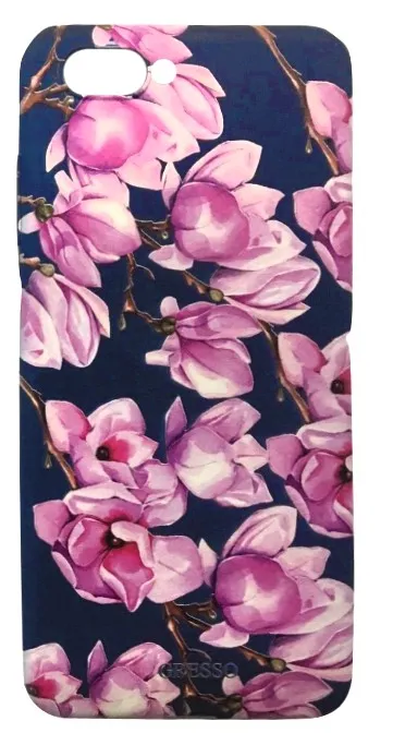 фото Чехол накладка для Xiaomi Mi A2 Lite/Redmi 6 Pro Gresso Цветы Розовая магнолия силикон синяя