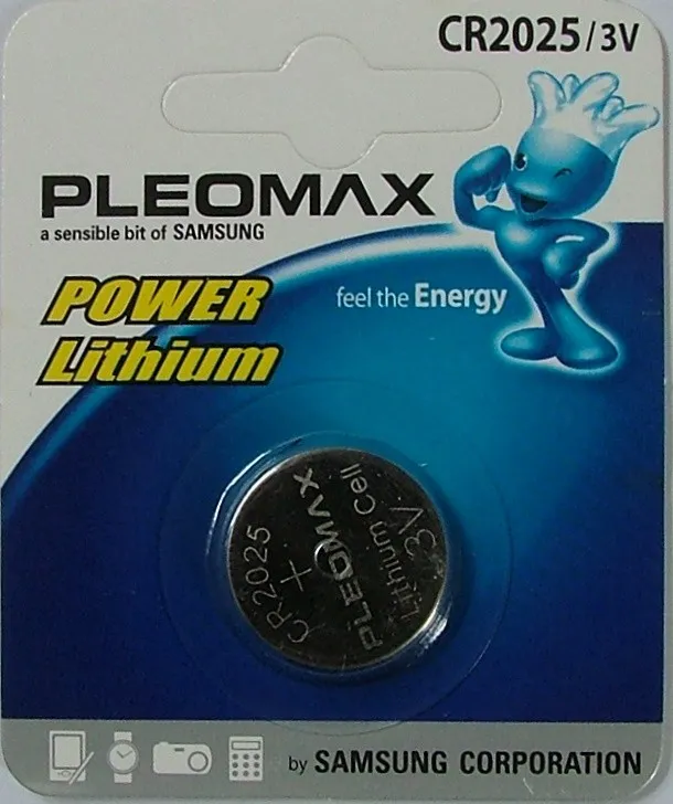 Батарейка Pleomax литиевая CR2025-5BL