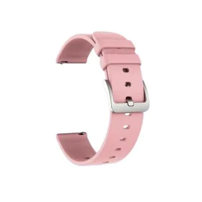 Универсальный ремешок для часов 20мм силиконовый застежка пряжка светло-розовый