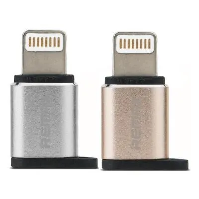 Адаптер переходник с Micro USB на Lightning Remax RA-USB2 серебро