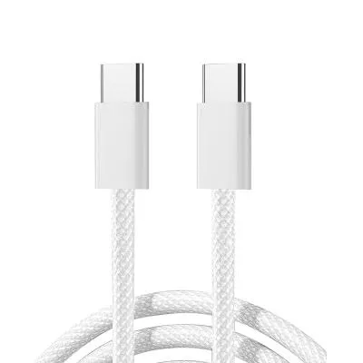 Кабель для зарядки Type-C to Type-C Joyroom S-A45 1м PD 60W в нейлоновой оплетке белый (для ip 15/16)