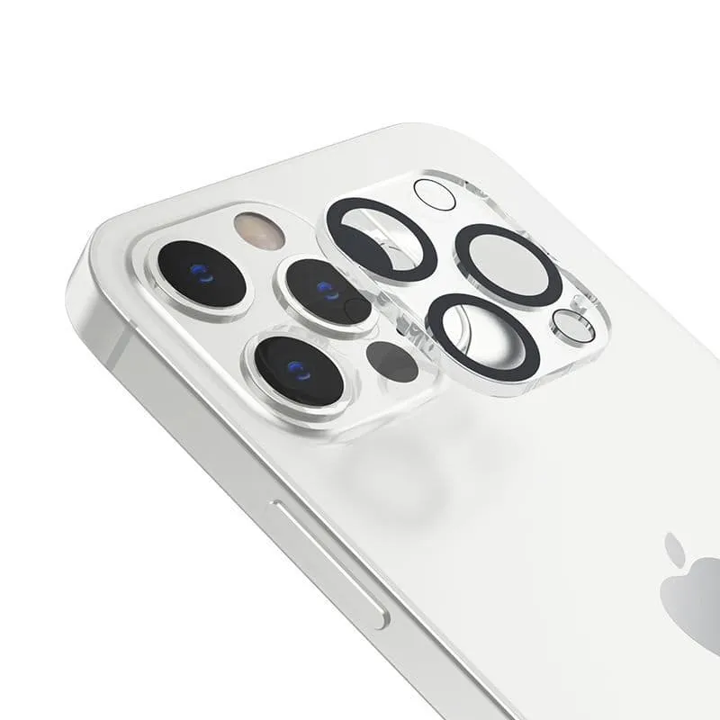 фото Защитное стекло на камеру для iphone 15 Pro (6.1)/15 Pro Max (6.7) HOCO G13 3D прозрачное с черной окантовкой тех пак
