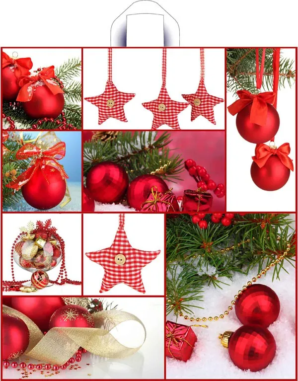 Пакет "Красный коллаж", полиэтиленовый с петлевой ручкой, 42х38 см, 37 мкм 1198209													