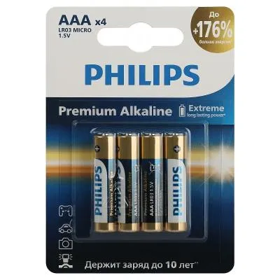 Батарейка Philips алкалиновая LR03-4BL 1.5v Батарейка Philips алкалиновая LR03-4BL 1.5v
