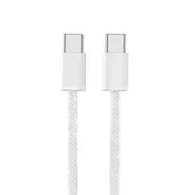 Кабель для зарядки Type-C to Type-C Fixtor 15 PD 35W в оплетке белый