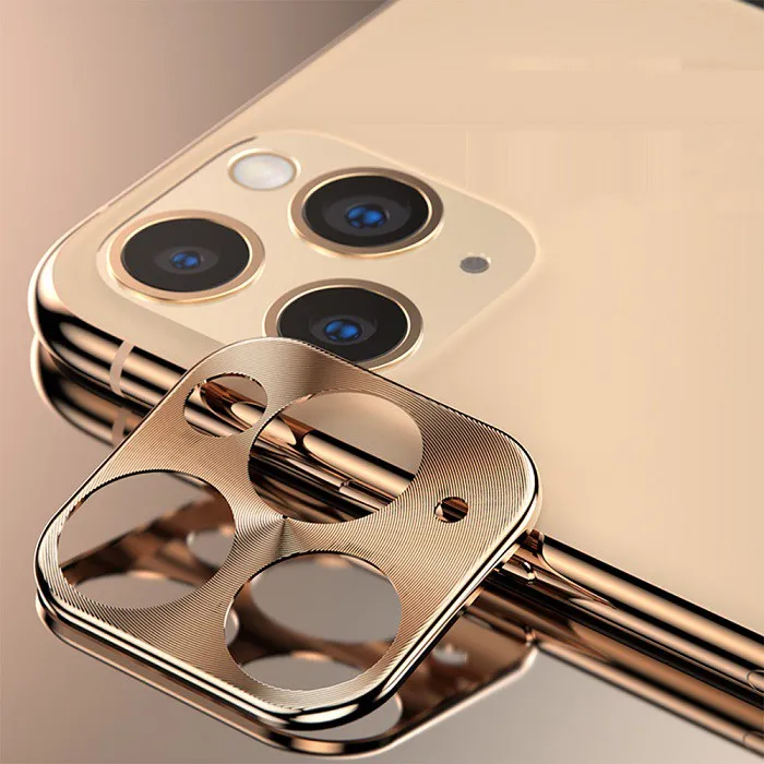 фото Защитное стекло на камеру для iphone 11 Pro/11 Pro Max HOCO A18 3D с металлической рамкой золото