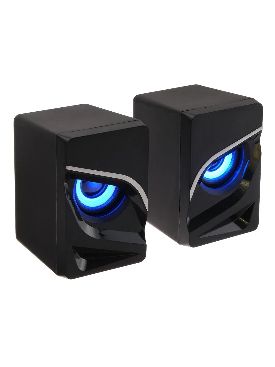 Акустическая система 2,0 Qumo Rage AS005,10ВТ, синяя подсветка (отключаемая) USB+3.5 jack, объемное звучание Акустическая система 2,0 Qumo Rage AS005,10ВТ, синяя подсветка (отключаемая) USB+3.5 jack, объемное звучание
