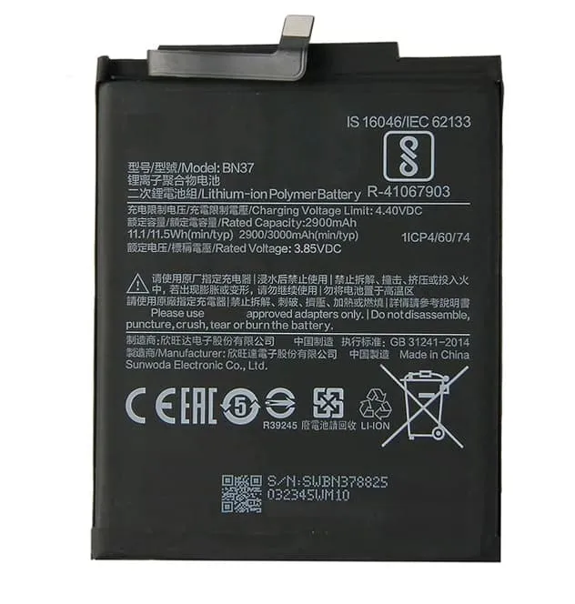 фото Аккумулятор для телефона Xiaomi Redmi 6/Redmi 6A BN37 3000mAh техпак