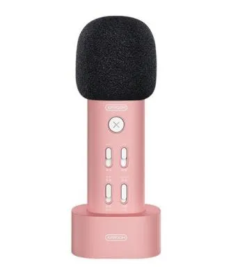 Микрофон для караоке Joyroom K Series JR-K2 1200mAh Live розовый (подключение через кабель)