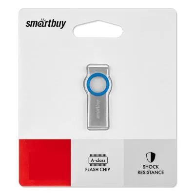 Флеш-накопитель Smartbuy MC2 Metal серебро с синим 32Gb