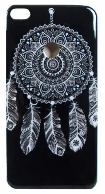 Чехол накладка для Sony Xperia M4 силикон рисунок ловец снов черная