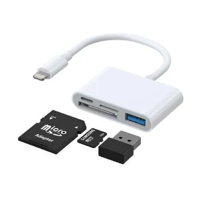 Адаптер переходник с Lightning на USB 3.0/Lightning/SD/micro SD Joyroom S-H142 белый