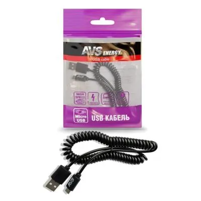 Кабель для зарядки Micro USB AVS MR-32 2м витой черный
