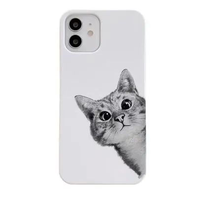 Чехол накладка для iphone 7/8 Plus (5.5) CaiKl серый кот на белом пластик