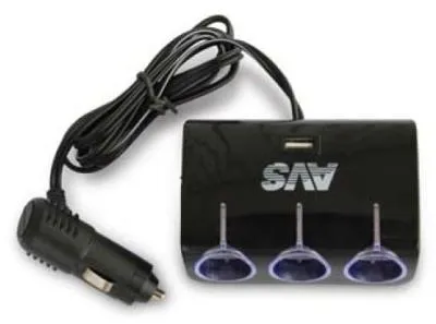 Разветвитель прикуривателя 12/24 (3 выхода+USB) CS317U AVS