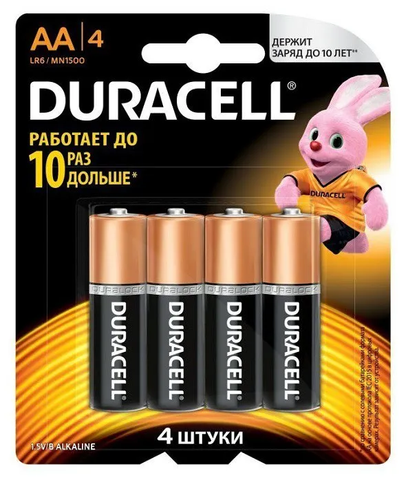 Батарейка Duracell алкалиновая LR6-4BL Basic 4x4 Батарейка Duracell алкалиновая LR6-4BL Basic 4x4