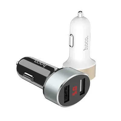 Автомобильное зарядное устройство HOCO Z26 LED 2USB 2,1A черное с дисплеем