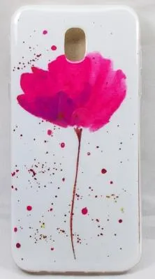 Чехол накладка для Sony Xperia M4 силикон рисунок розовый цветок