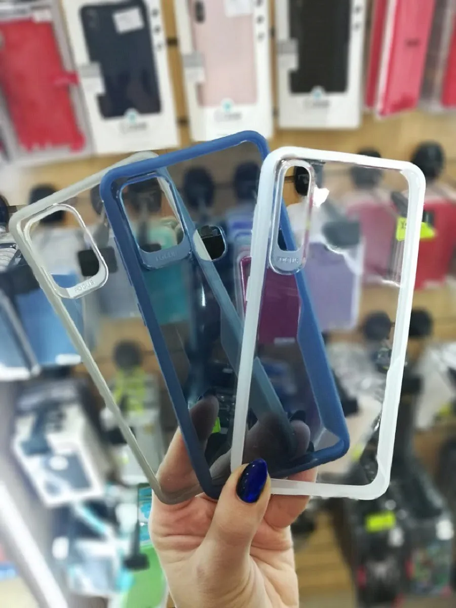 фото Чехол накладка для Xiaomi Redmi 7A силикон с матовыми краями синяя