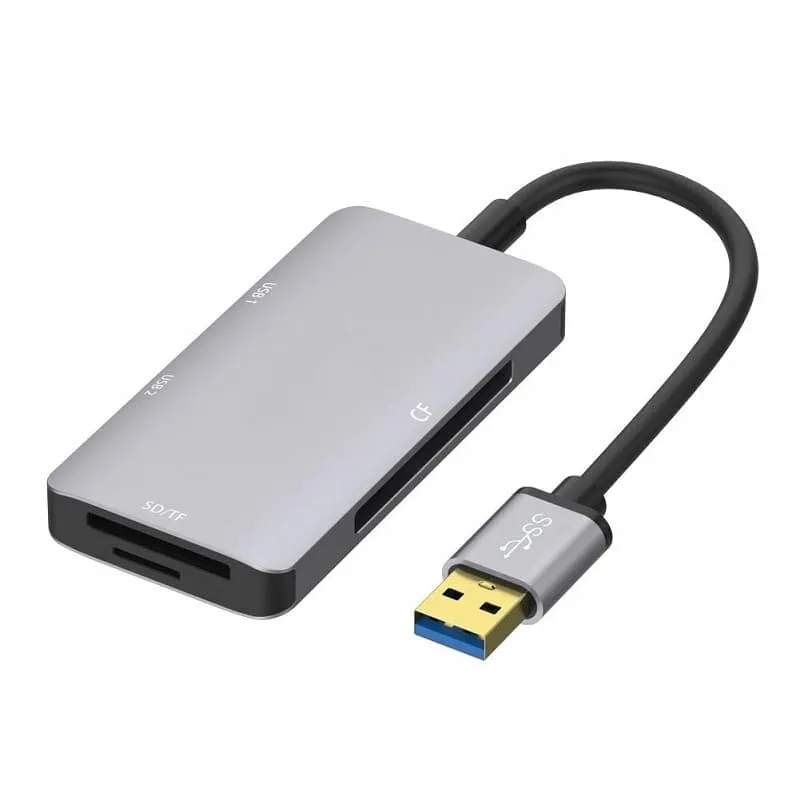 Картридер Onten OTN-8107 для USB 3.0 на 2 порта USB 3.0/SD/TF/CF серый Картридер Onten OTN-8107 для USB 3.0 на 2 порта USB 3.0/SD/TF/CF серый