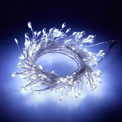 Гирлянда нить роса Хвойная лапа 10 м LED-300 220V 8 режимов холодный белый