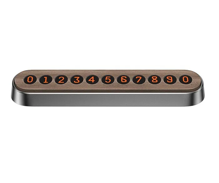 фото Парковочная автовизитка Baseus Wood Texture Temporary Parking Number Plat темно-серая SUXUN-YM0G