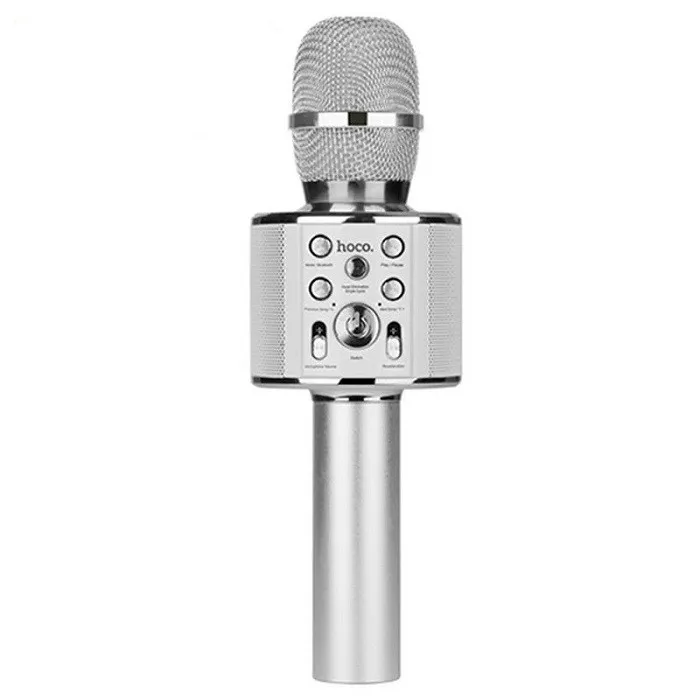 Микрофон-колонка для караоке HOCO BK3 Cool sound KTV серебро